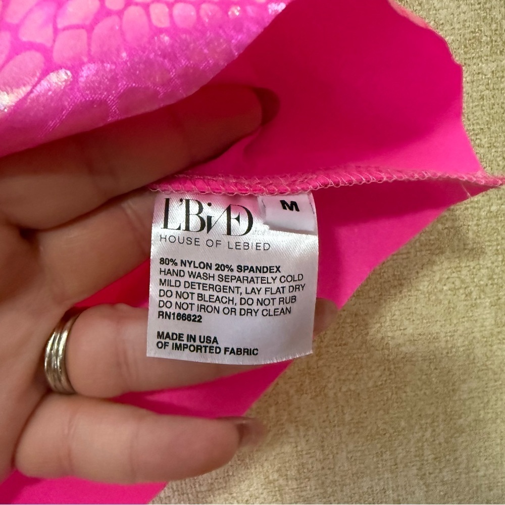 House of Lebied Pearl Snake Tank Top in Pink Python Size M - Picture 4 of 4